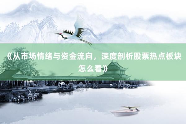《从市场情绪与资金流向，深度剖析股票热点板块怎么看》