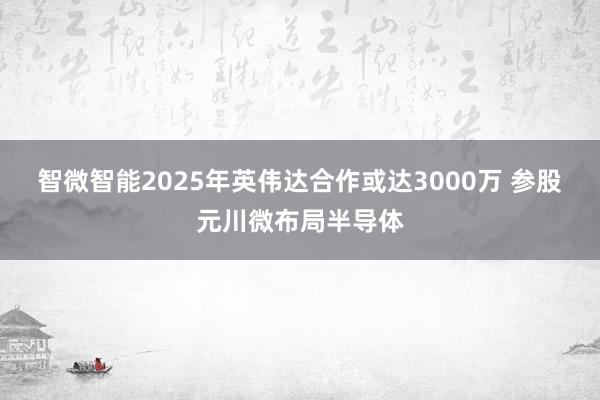 智微智能2025年英伟达合作或达3000万 参股元川微布局半导体